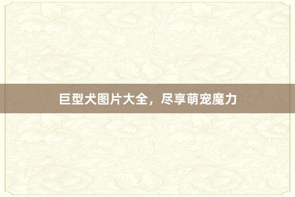 巨型犬图片大全，尽享萌宠魔力